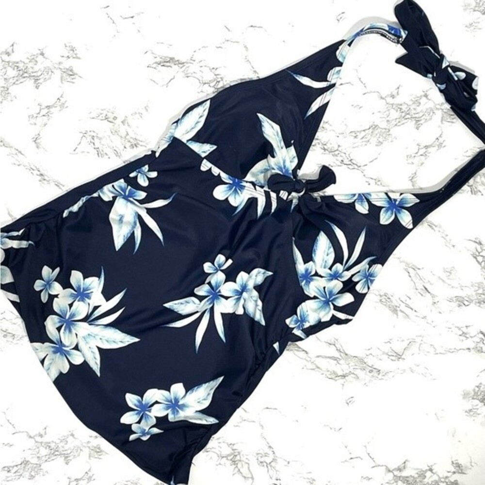 Kona Sol tankini top one blue floral ladies